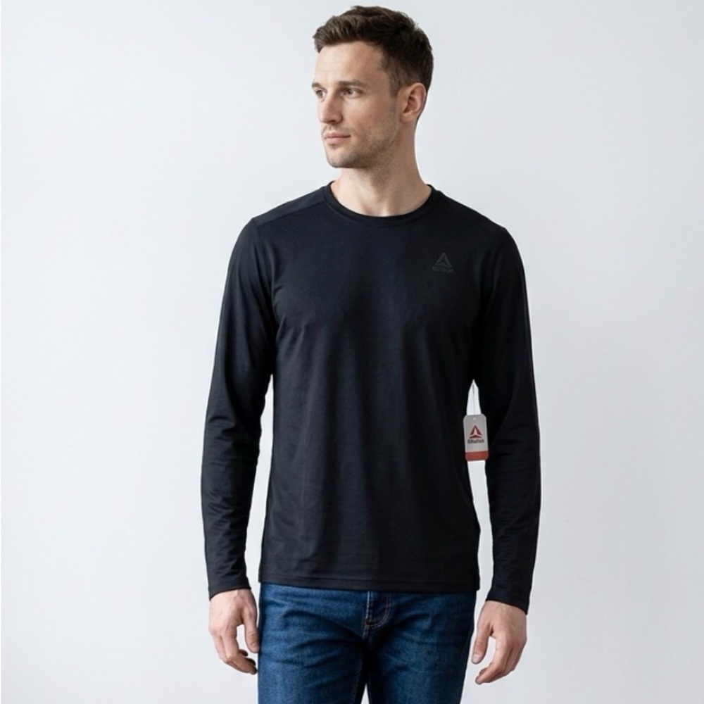 Reebok Men's Jet Black Long Sleeve Shirt